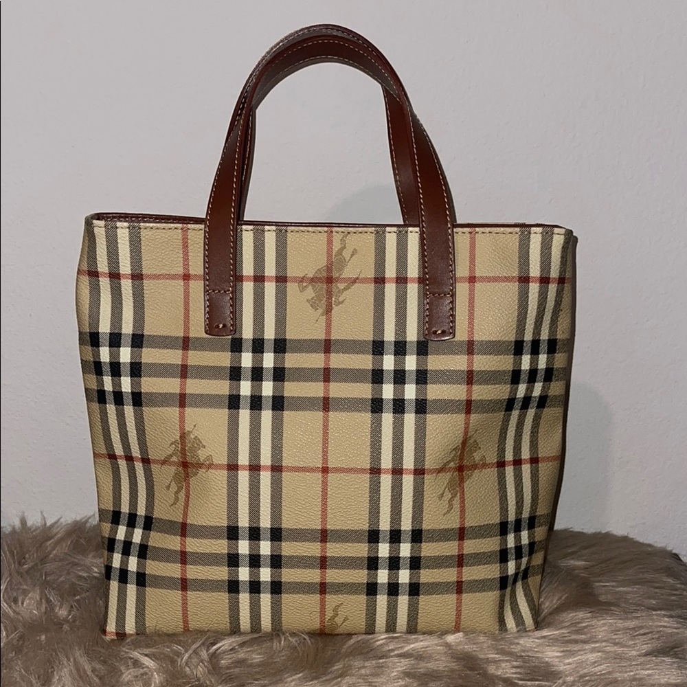 Burberry Plaid Tote Bag